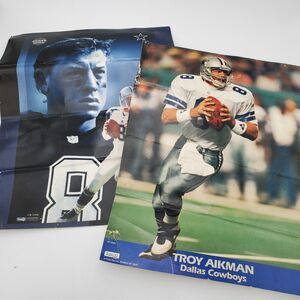 Vtg. Troy Aikman Posters 20" Quaterback Club, Power Portraits (See Description)